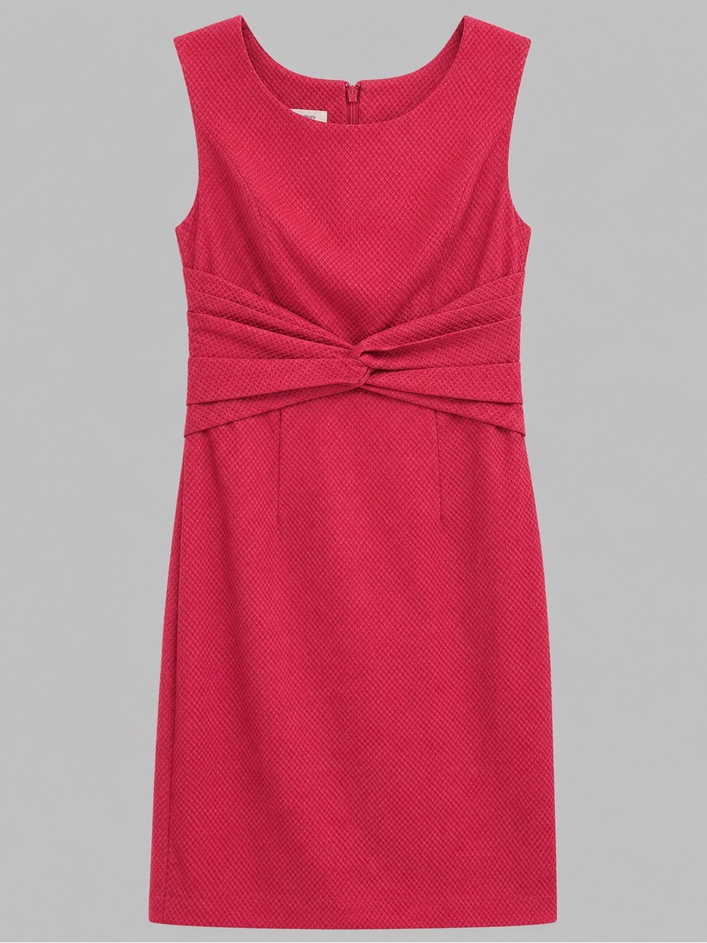 Kay Unger Raspberry Knot-Waist Sheath Dress